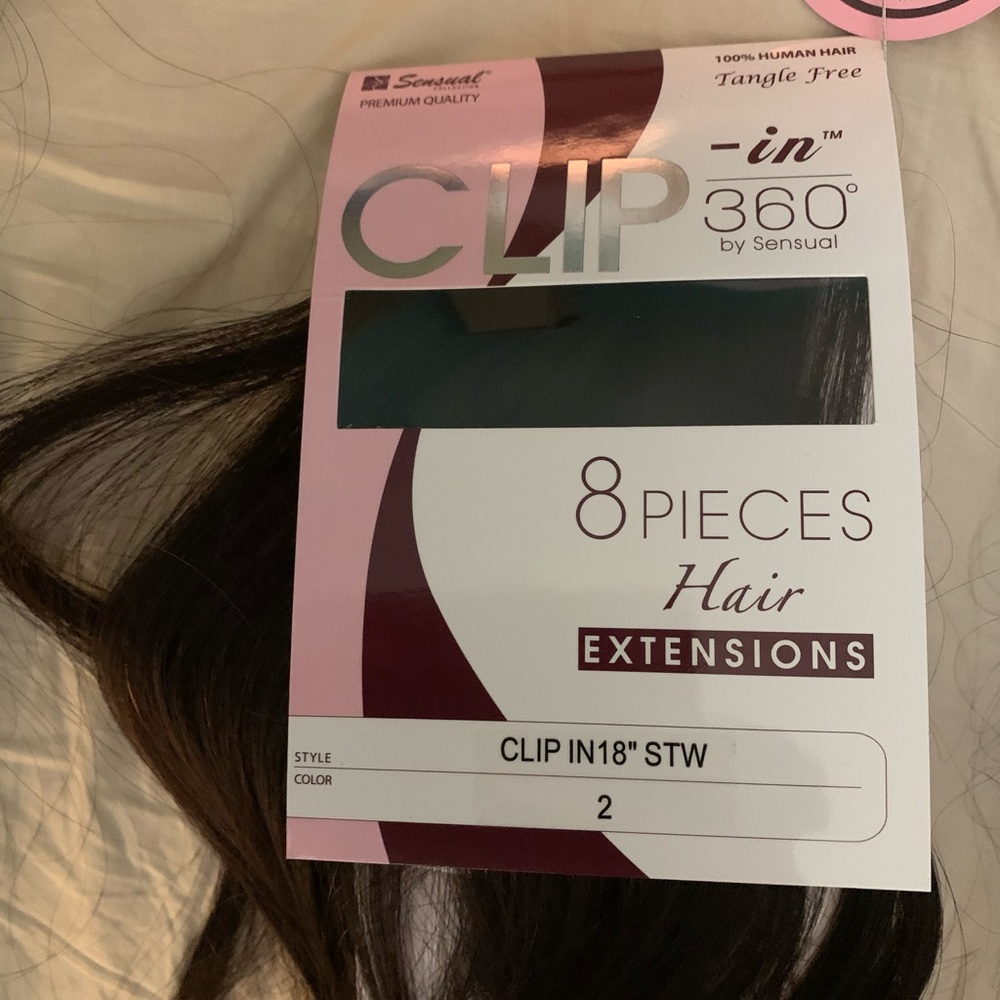 NWT- Sensual 18” clip in human hair extensions